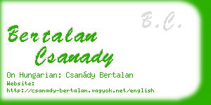 bertalan csanady business card