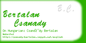 bertalan csanady business card